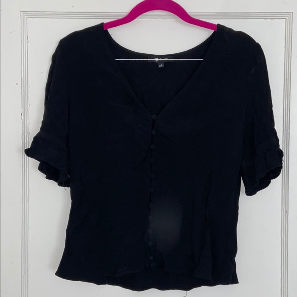 Madewell button-up puff sleeve top